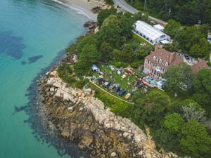 Aerial view of Endicott College's Annual Misselwood Concours d’Elegance at Misselwood